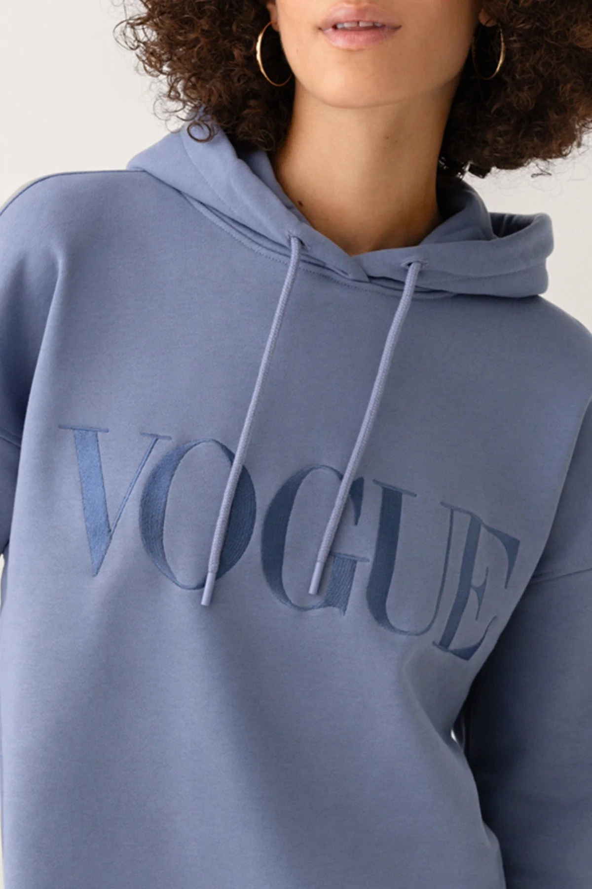 VOGUE Hoodie Denim Blue Open Edge - Image 4