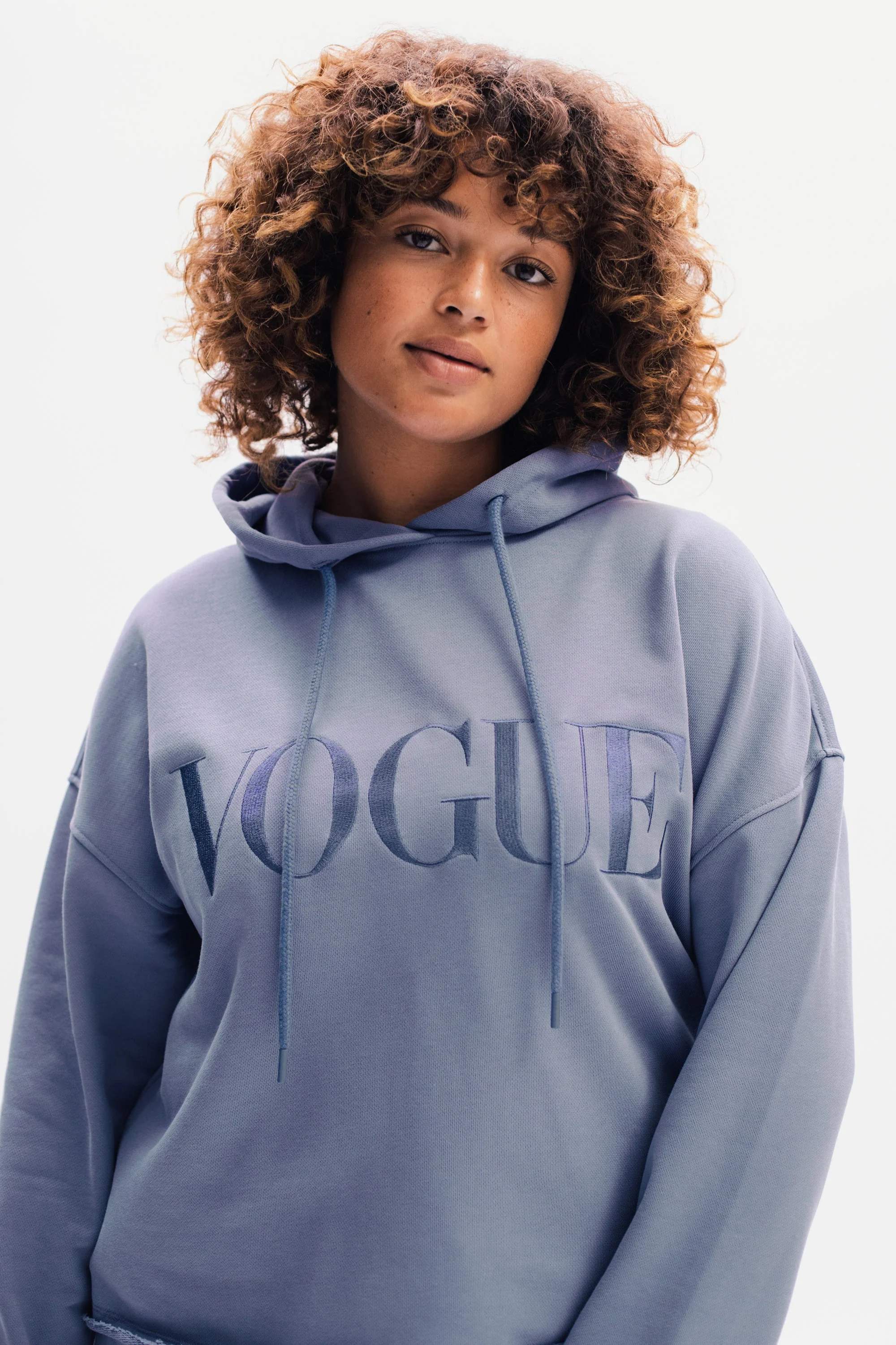 VOGUE Hoodie Denim Blue Open Edge - Image 6
