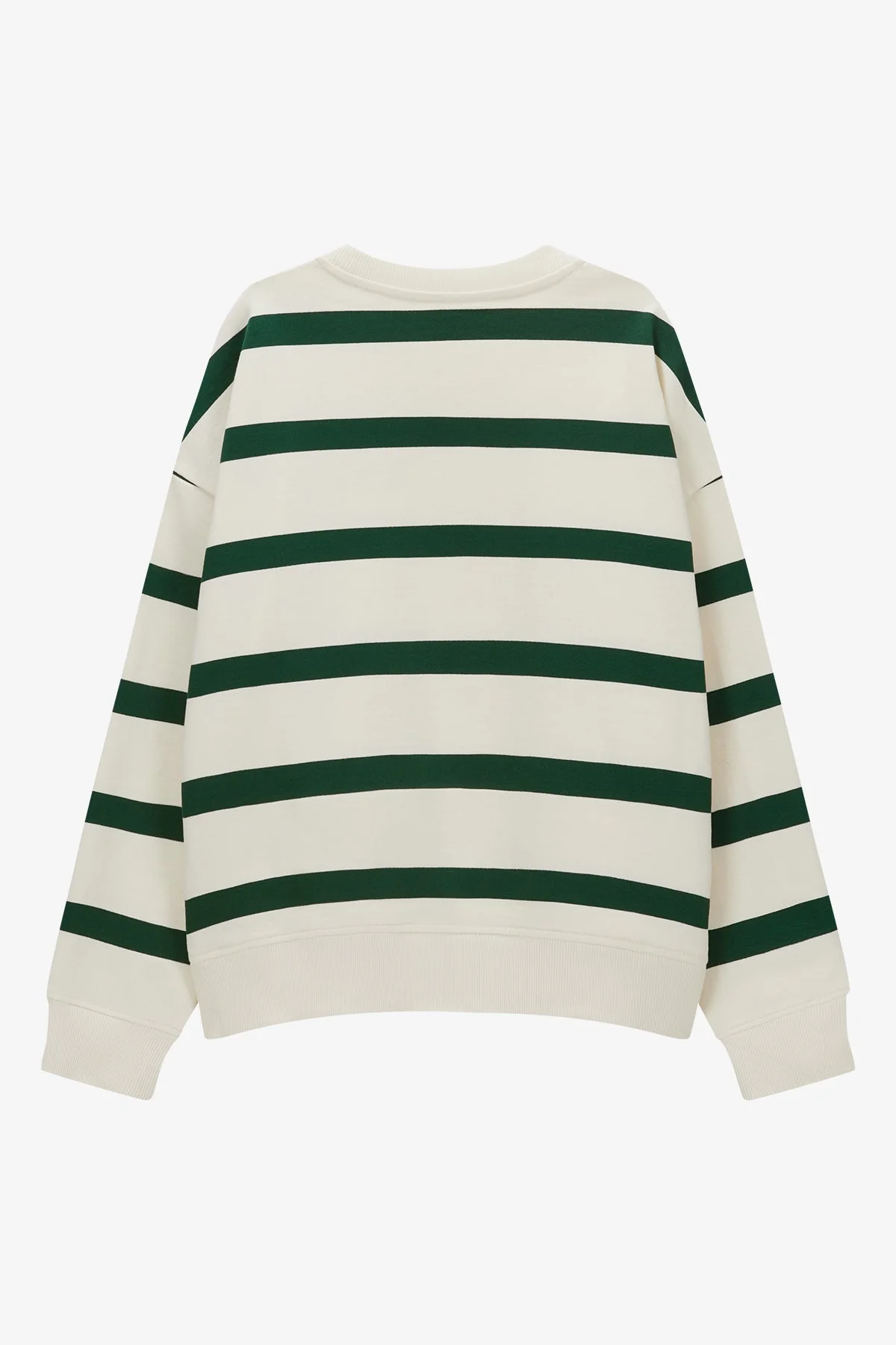 VOGUE Sweatshirt Dark Green Striped Embroidered Logo - Image 5